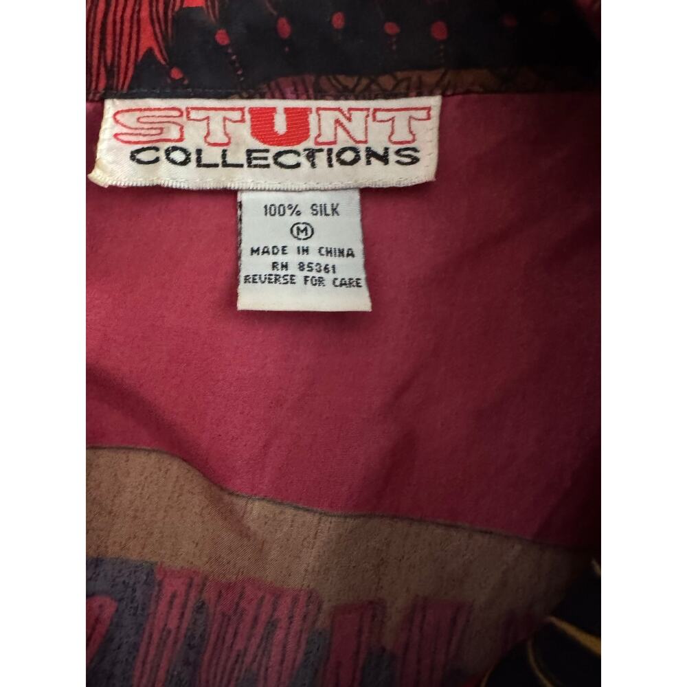 Vintage Stunt Collections 100% Silk Equestrian Blouse, Medium, Oversized 23 Ptp - Picture 3 of 3